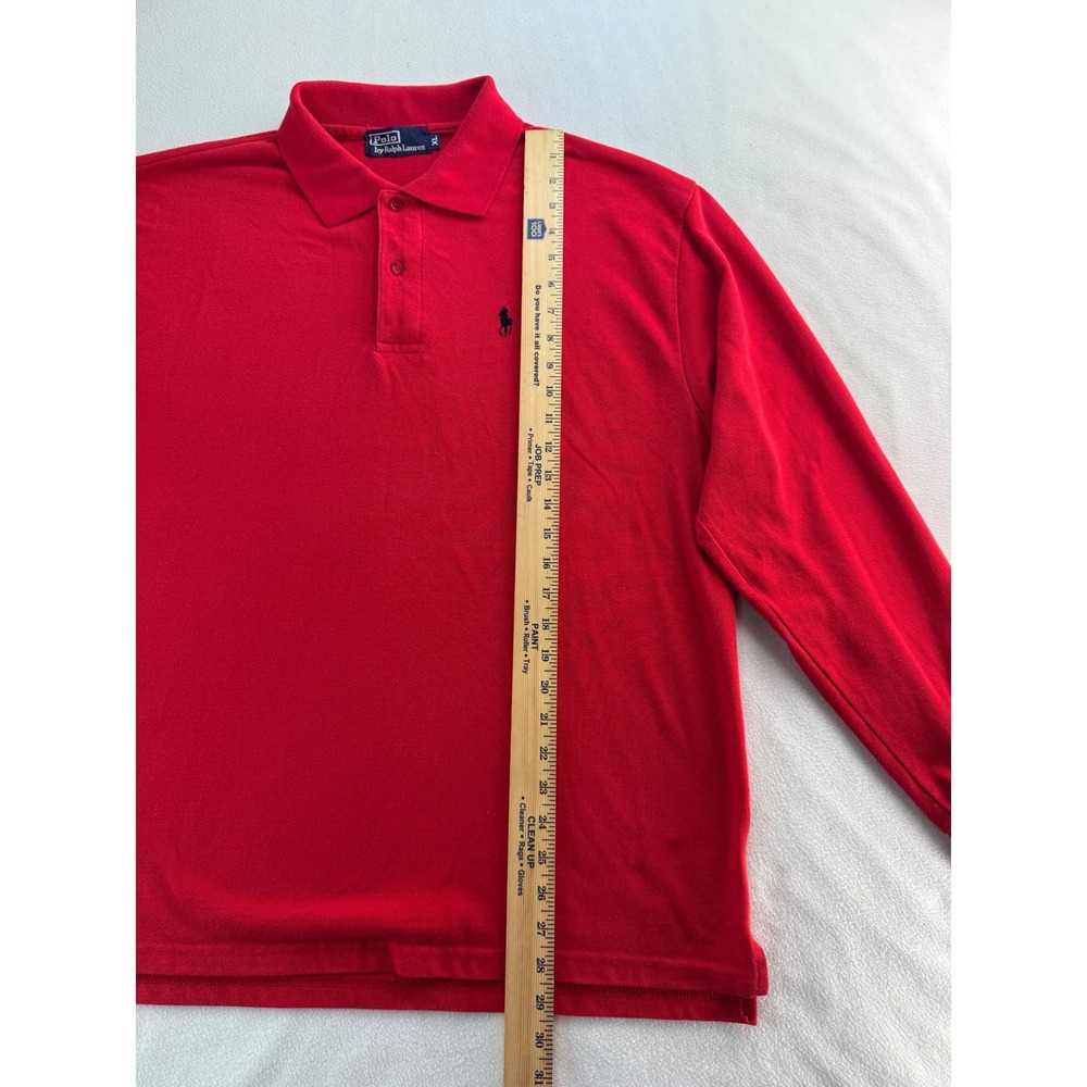Polo Ralph Lauren Men Long Sleeve Red Classic Fit Polo Shirt XL - Picture 8 of 13